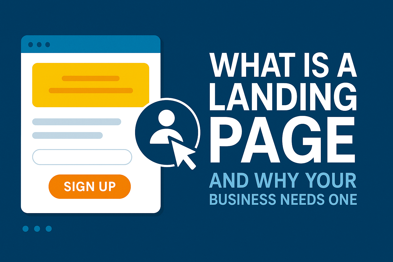 A simple visual explaining how a landing page works to convert visitors into leads